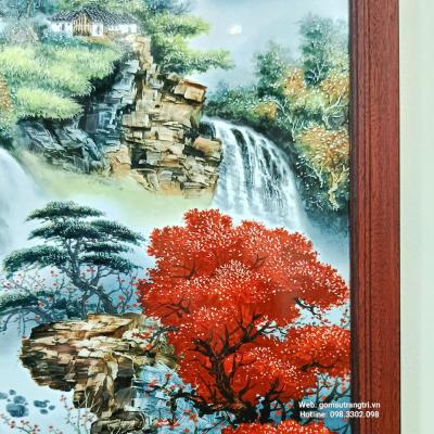 TRANH SỨ KHUNG GỖ - SẮC THU ( VẺ ĐẸP MÙA THU )